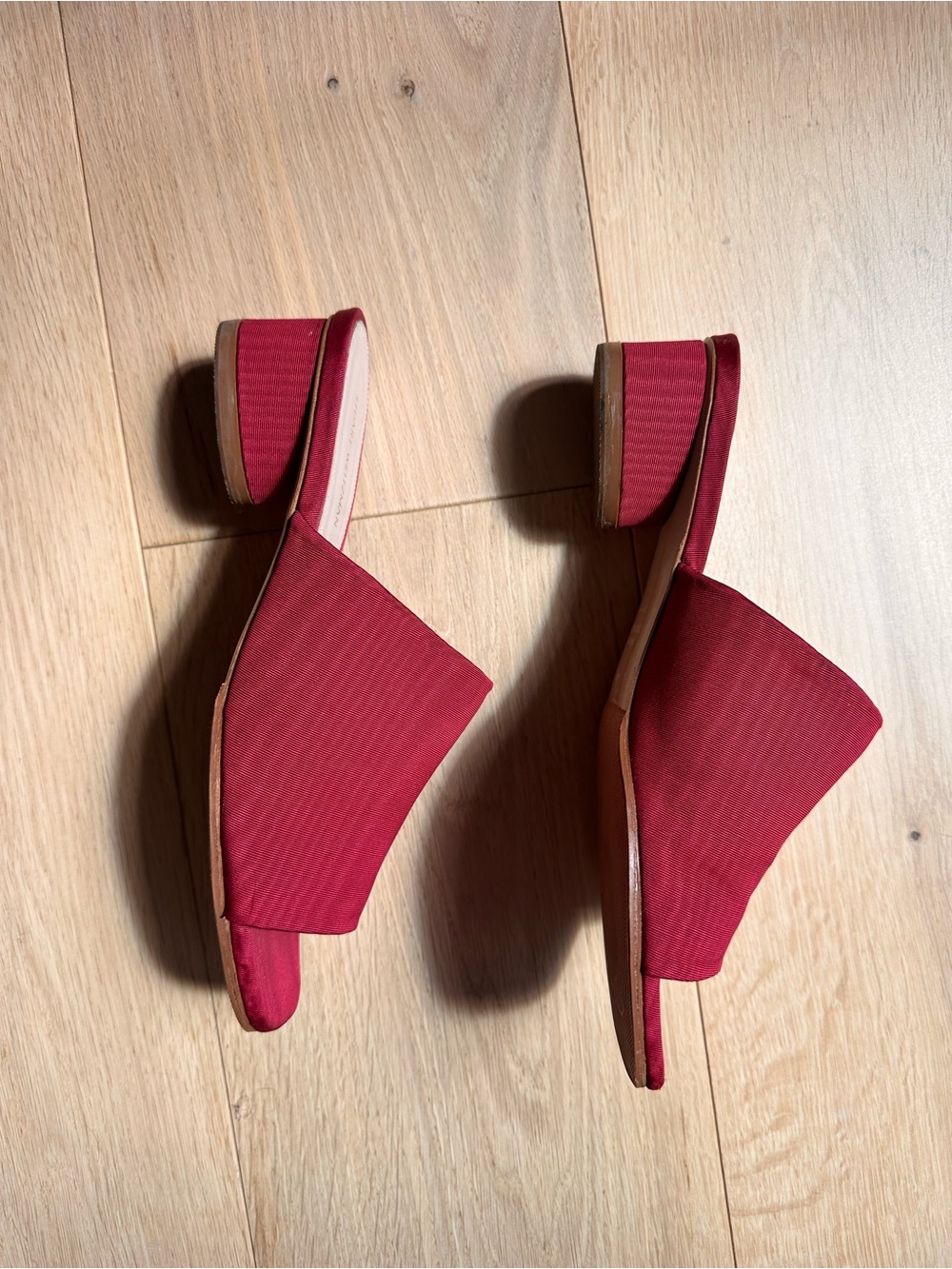 Stuart Weitzman Red Block Heel Mule style Sandals
